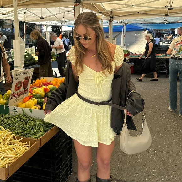 Yellow Bailey Rose Mini Dress - Picture 1 of 3